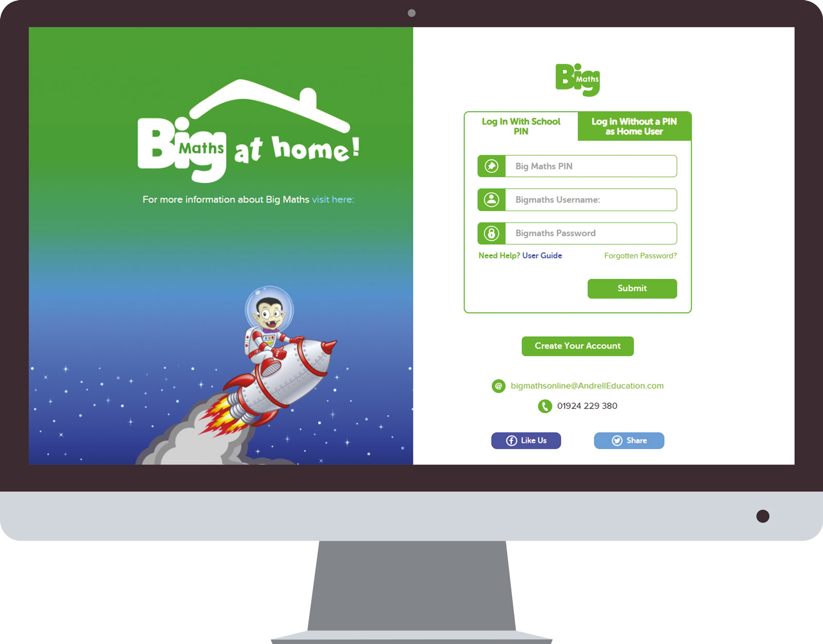 Login Screen for Home Learning